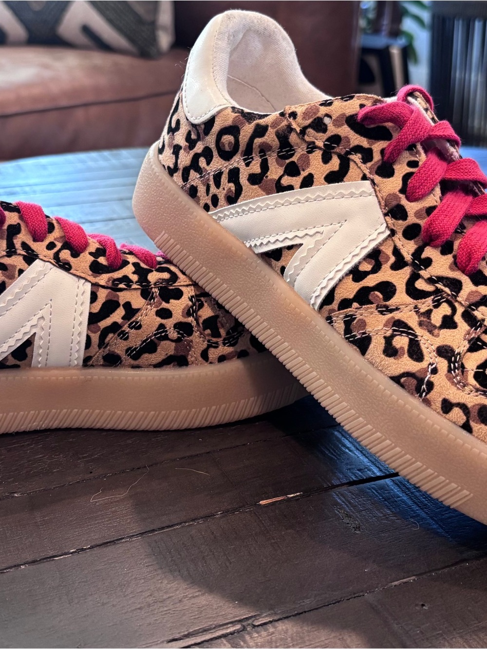 🔥 MIA Leopard Print Athletic Sneakers with Red Laces Women’s size 8M New 🔥